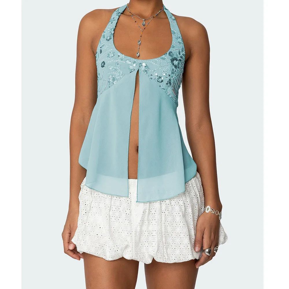 Daisy Split Halter Top