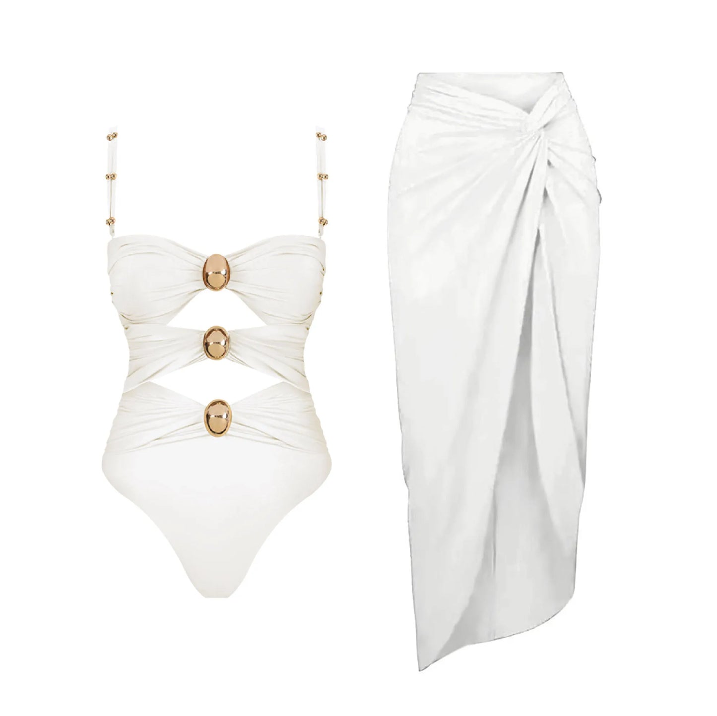Solana Swimsuit & Coverup White