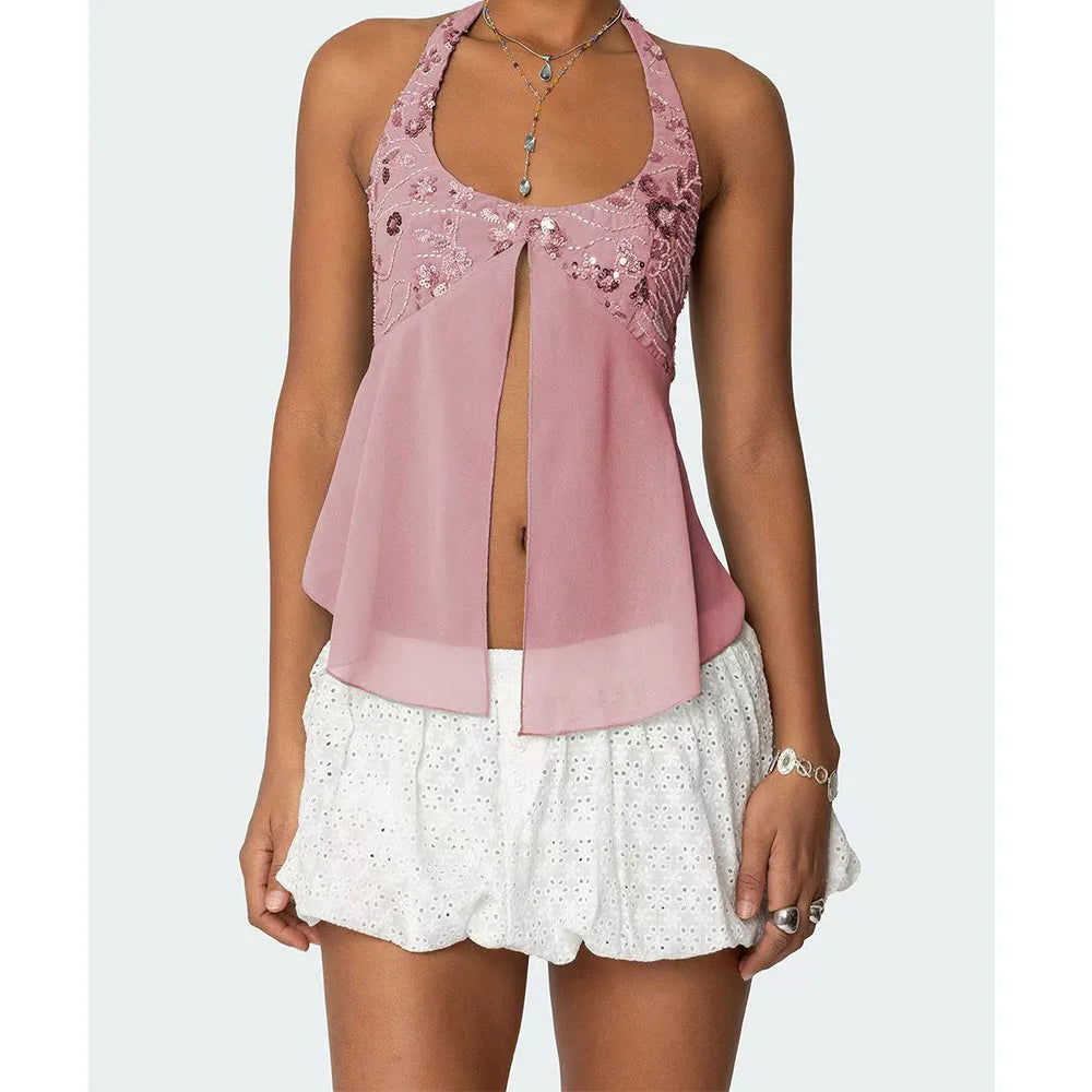 Daisy Split Halter Top