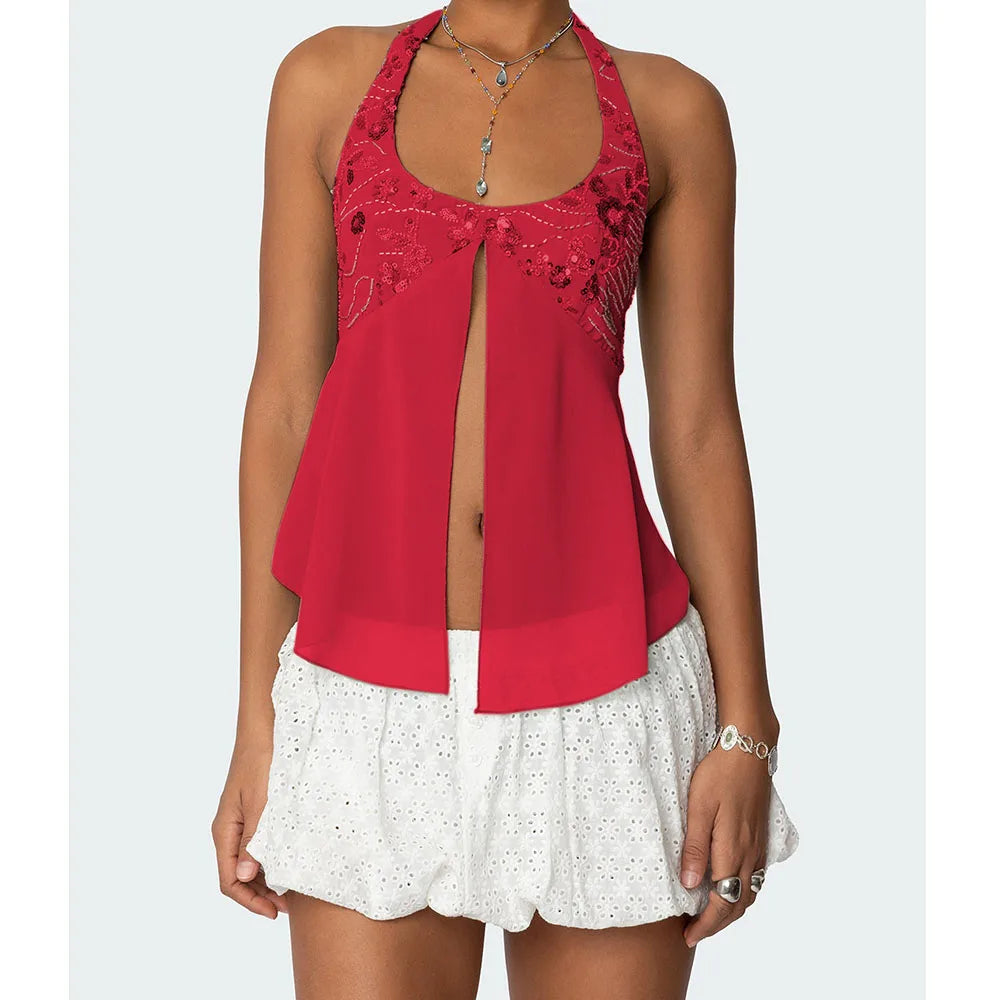 Daisy Split Halter Top