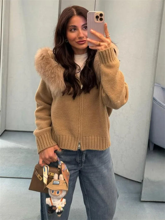 Farida faux fur cardigan