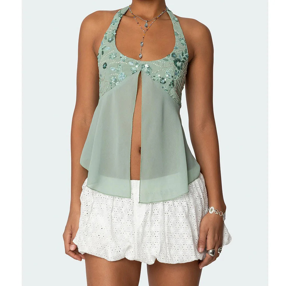 Daisy Split Halter Top