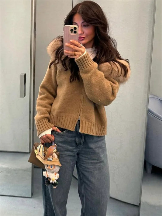 Farida faux fur cardigan
